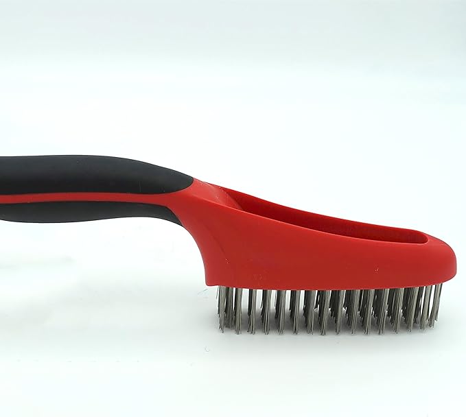 Red Devil 4162 Soft Grip Stainless Steel Wire Brush, 10", Steel