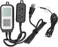 Digital Temperature Controller with WiFi and App Remote Monitoring - Smart Thermostat Socket for Heating and Cooling - Dual Output Timing Control - Range -30 to 105 Degrees Celsius