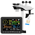 Weather Station Wireless, 12-in-1 Weather Station with Outdoor Sensor, Temperature, Rainfall, Wind Speed, Air Pressure, Humidity, Weather Forecast, Moon Phase, Alarm Clock for Garden (No WiFi)