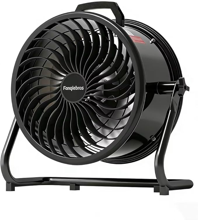 16 Inch High Velocity Industrial Floor Fan, 3000 CFM Heavy Duty Metal Shop Fan, 3 Speeds, 360° Tilt & Wall Mountable, Portable Air Circulator for Garage Workshop Warehouse Gym - UL Listed