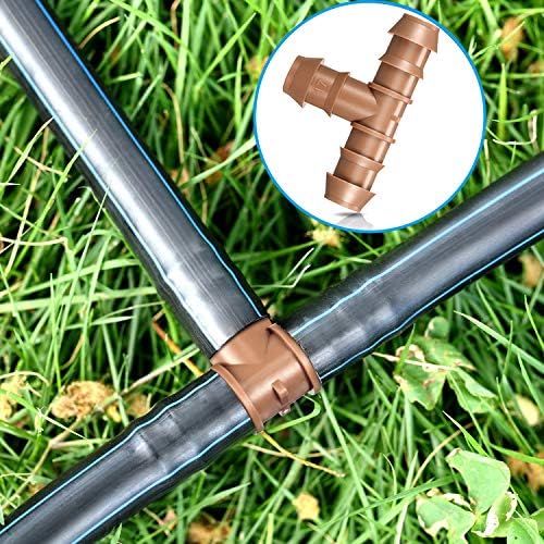 Boao 1/2 Inch Drip Irrigation Fittings 28 Pcs Barbed Connectors Tubing Kit Irrigation Parts Barbed Connectors Including 7 Tees 7 Couplings 7 Elbows and 7 End Cap for Drip or Sprinkler Systems