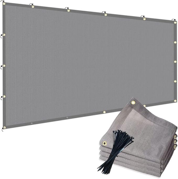 POYEE 90% 10x15ft Sun Shade Cloth for Outdoor Deck Backyard Patio Garden Pergola Cover Canopy Gray