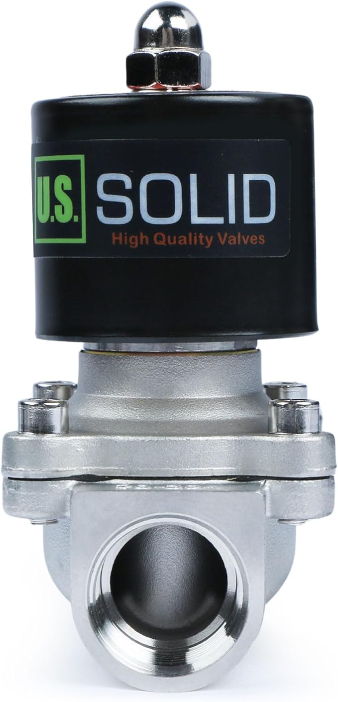 U.S. Solid Smart Solenoid Valve - 3/4 inch Wi-Fi APP-Controlled Stainless Steel Solenoid Valve, 110V AC