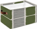 Sage Green Storage Bins Cubes Waterproof Cloth Storage Basket,Modern Painting Farmhouse Striped Abstract Art Foldable Storage Bags for Shelf Clothes Storages Organizers with Handles 15x11x9.5 in 1PCS