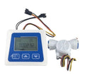 Water Flow Sensor Digital LCD Display Water Flow Sensor Meter, Flowmeter Totalmeter with 3/8" / 1/4" Flow Battery Working Meter(3/8")