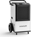 Commercial Dehumidifier,White Industrial Dehumidifier 250 Pint for 8,000 Sq.Ft Basement Warehouse Construction, Large Heavy Duty Commercial Grade Dehumidifiers with Drain Hose, Auto Defrost,Restart