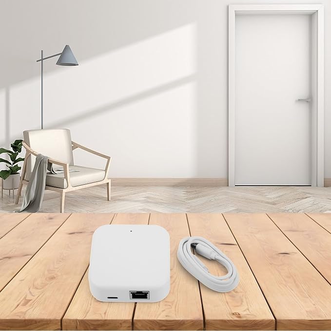 WiFi Gateway-Hub For TTLock App With Remote Control, Real Time Monitoring, Multiple Smart Door Lock Pairing, Compatible With G2 And G3 Models, ABS Housing, White(G3 wired)