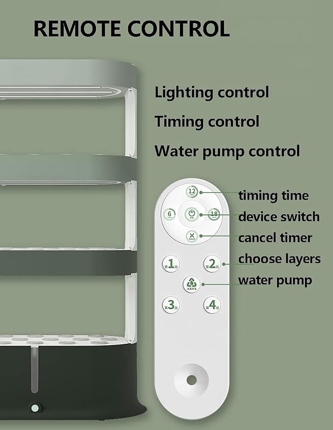 Garden Hydroponic Growing System 48 Pods Hydroponics Tower, Plant Germination Kit Aeroponics Growing Kit with LED Grow Light & Automatic Watering, Smart Garden Planter Aquaponics