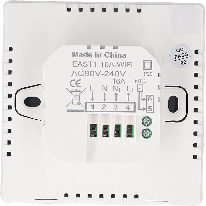 Touchscreen Thermostat, 90‑240V APP Control Digital Thermostat with LED Display for TUYA AC, Smart Home Thermostat for Programmable Period, Heat & Cooling Temperature Control