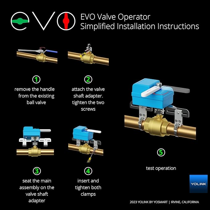 YoLink Smart Water Valve Controller, with Valve Operator, Easy No-Plumber DIY Installation, Remote Control, Compatible with Alexa/Google Assistant, IFTTT - YoLink Hub Required