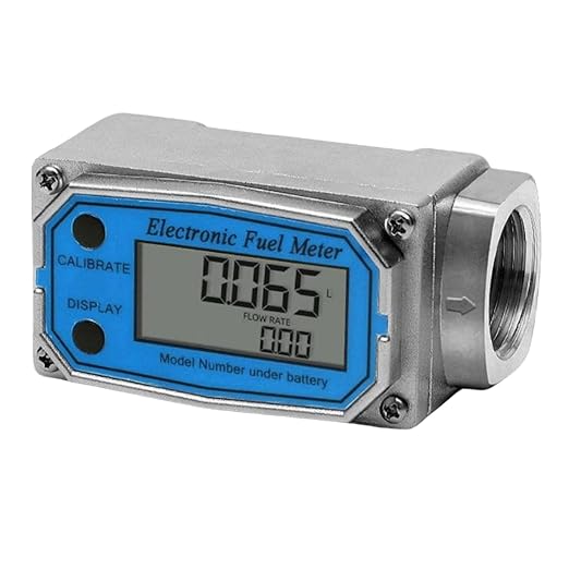 All Stainless Steel Inline Digital Turbine Flowmeter, 120°C High Temp Resistant, ±0.5% Accuracy, Instantaneous Flow, for Water Diesel Flow Monitoring (1 inch (Low Flow))