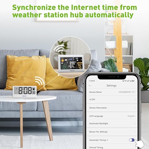 BALDR Digital Clock with Internet Time - WiFi Alarm Clock Battery Operated with Large Digital Display Internet Time, 12/24 Switchable, with Backlight, Auto Sync to Wi-Fi Weather Station, White