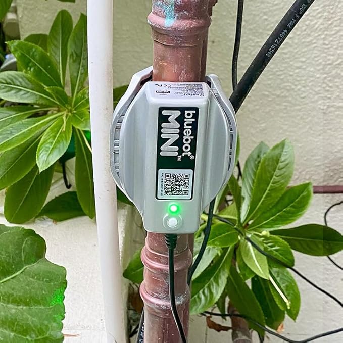 Bluebot Mini Smart Water Meter – WiFi Water Usage Monitor & Leak Detector, Clamp-On Ultrasonic Flow Meter, Real-Time App Monitoring, Easy DIY Install, Fits 3/4” and 1” Pipes, Indoor/Outdoor, Bundle 2