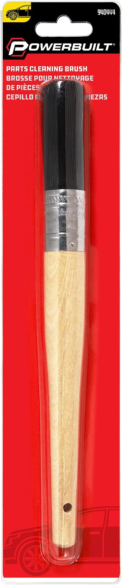 Powerbuilt Parts Cleaning Brush, Lasting Nylon Wire, 1-Inch Diameter, Hanging Loop Handle - 940444
