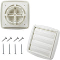 Adjustable Dryer Vent Cover Outside 4'' to 5'' to 6'' Plastic Louvered Dryer Vent Covers for Wall Airflow Vent Dryer Cover with 16 Screws, White(2Packs)