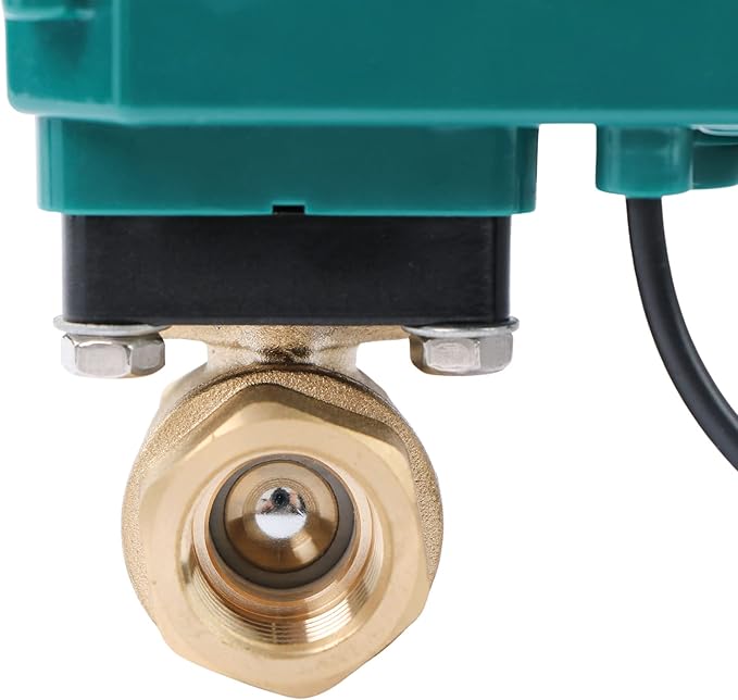 U.S. Solid 1/2" Smart Motorized Ball Valve - Remote App Mobile Control Brass Electrical Ball Valve with Manual Switch, 5V DC USB Connection