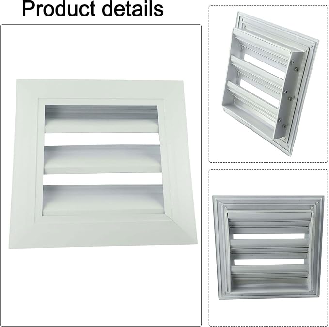 Air Vent Louver Engineered Weatherproof Galvanized Iron Aluminum Alloy Multiple Sizes For Hotels Restaurants Homes Workshops(200 * 200mm)