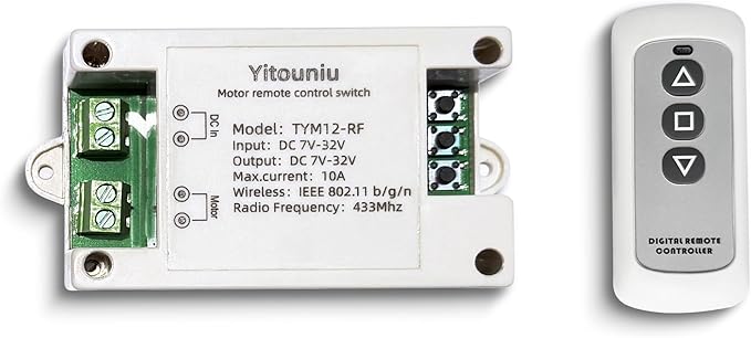 Tuya Smart WiFi/Bluetooth DC Motor Controller 10A 7-32V Reversible Switch with Timer, Voice Control for Electric Actuators, Smart Home (Alexa Compatible)