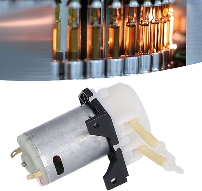 DC Peristaltic Pump, Mini Dosing Self Priming Pump for Biochemical Analysis, Aquarium 12V, Variable Flow Direction with Aluminum Alloy Body, Ideal for Lab Experiments and Smart Hom