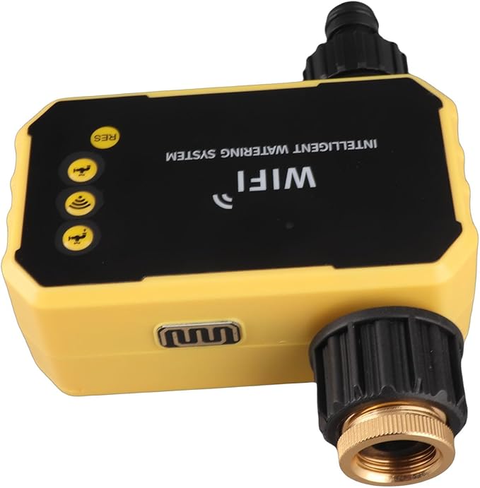 Alomejor Smart Water Timer with Rain Sensor Functionality, WiFi Sprinkler Controller for Efficient Watering, ABS Material,Yard