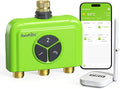RAINPOINT 3 Zone WiFi Water Timer with Smart Gateway, Brass Inlet/Outlet WiFi Sprinkler Timer, Voice Control, Smart Watering System by Time/Weather/Quantity/Soil Moisture, Rain Delay & Manual Watering
