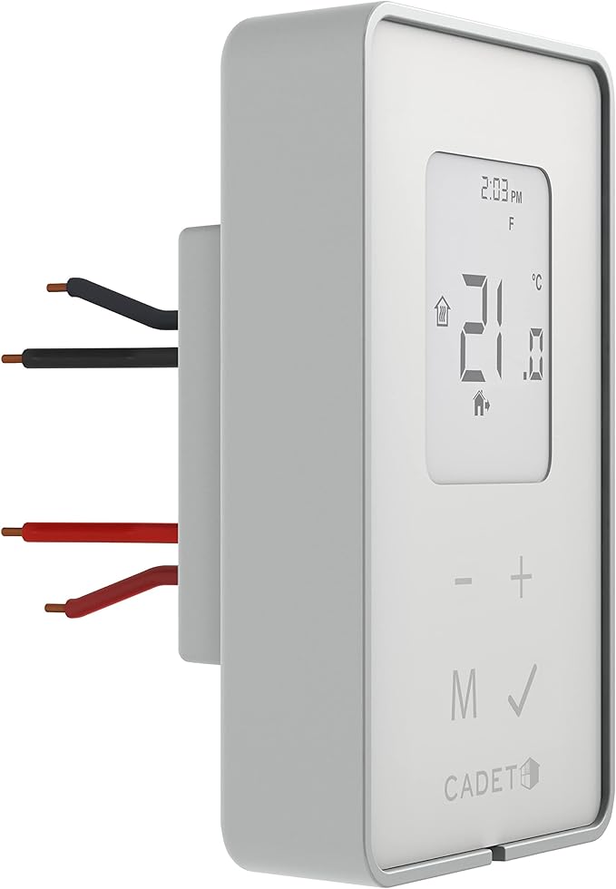 Cadet Electronic Wall Thermostats Double Pole Programmable (Model: TEP362DW, Part: 08204), 15 Amp, 120/208/240 Volt, 1800/3120/3600 Watt, White