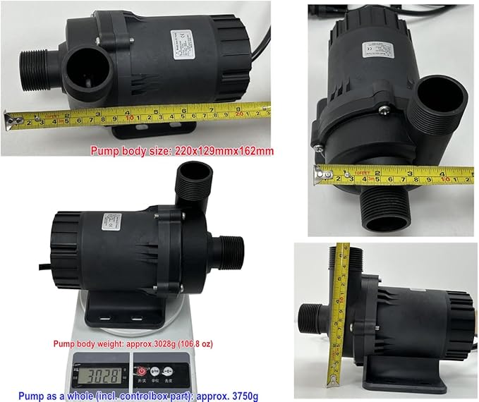 SHYSKY High Power Heavy Duty 24V 200W Brushless DC Water Pump DC85E-24100S, 10m 32ft Lift, 13500LPH 3566GPH Flow Rate, Low Noise, With DRY RUN Protection, For Cooling Circulation Pressure Sys