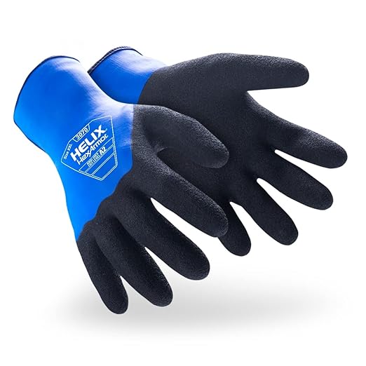 HexArmor Helix 3070 Water-Resistant Work Gloves – 360° Latex Coating, 18-Gauge Breathable Shell, High-Grip Wrinkle Rubber Palm, Cut & Abrasion Resistant, Ideal for Wet Concrete & Masonry | X-Large