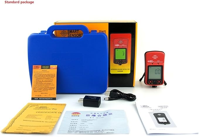 Handheld NO2 Gas Leak Detector 0-20PPM Portable LCD Display Rechargeable Li-Battery Powered Digital Nitrogen Dioxide Gas Monitor
