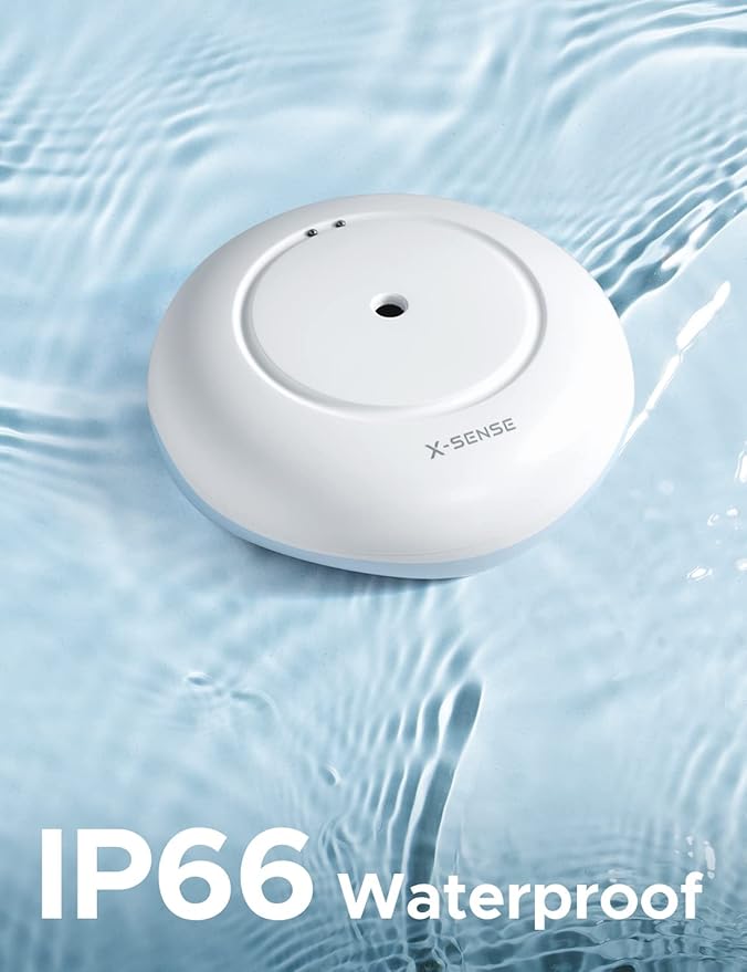 X-Sense Wi-Fi Water Leak Detector, Smart Water Sensor Alarm, Water Detector Alarm with 1700 ft Transmission Range for Kitchens, Basements, Bathrooms, 3 Water Detectors & 1 Base Station, Model SWS54