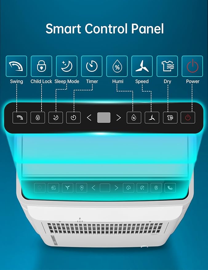 PHILODECO 80 Pint 4500 Sq.Ft Dehumidifier with Drain Hose, Automatic Defrosting, Intelligent Humidity Control with 24HR Timer, Smart Quiet Dehumidifier, for Basement, Bathroom, Bedroom, Home, White