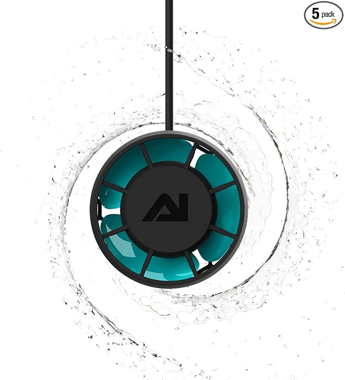 AquaIllumination AI Nero 5 Submersible Wavemaker Pump, 3,000 GPH High-Flow Water Circulation for Saltwater, Reef & Marine Aquariums, Compact Quiet Design with Fish Guard & Magnetic Mount