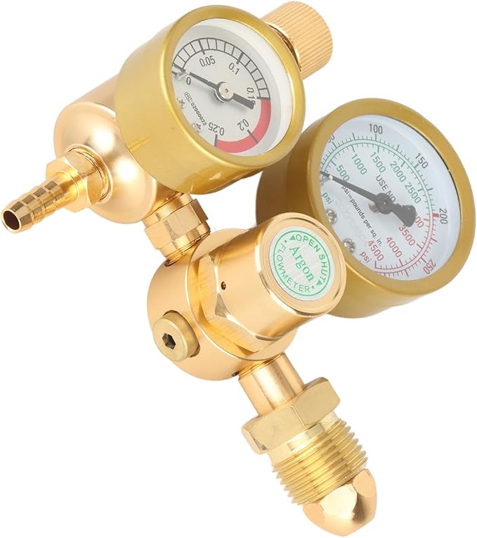 Welder Gas Regulator, Accurate Welding Gas Gauge, MIG TIG Flowmeter, Heavy Duty Welder Gas Valve G5/8 In Male Thread Inlet 1/4 In Outlet