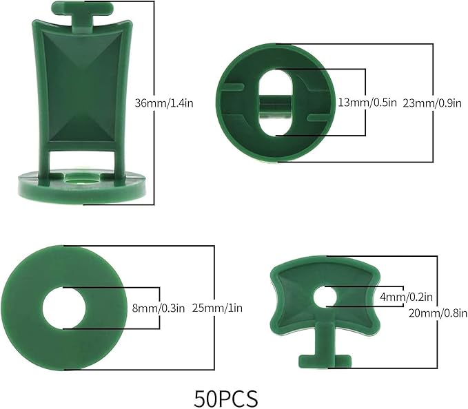 50 Sets Greenhouse Extenders Clips, Shading and Insulation Twist Clips for Fixing Greenhouse Bubble Wrap Sunshade Net Insulation Shading (Clips + Washers + T-shaped Extenders)