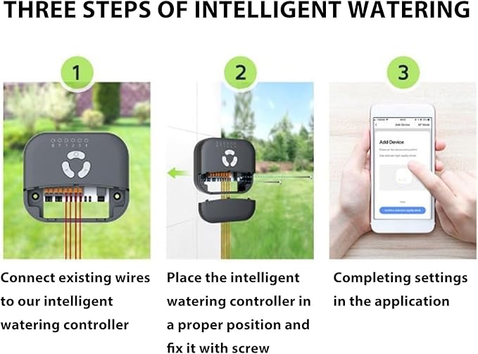 Smart WiFi Sprinkler Controller 6 Zone Indoor Irrigation Timer with App Control and Weather Adjustment for Garden Yard