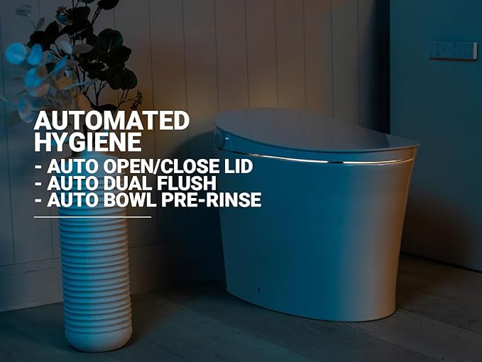 BidetKing Throne LITE Smart Toilet Bidet Combination | Powerful Dual Flush | ADA Chair Height | Automatic Lid and Seat | DirectDry | Foam Shield | Endless Warm Water | 3 Year Warranty (Throne LITE)