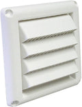 Deflecto Fresh Air Intake Vent Hood with Fixed Louvers for General Venting - Louvered Vent Cover, Weather-Resistant Plastic for Maximum Durability | 4 Inch - White (HSM4W/24)