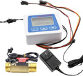Smart Digital Water Flow Meter Set LCD Flow Rate Monitor Inline Electronic Flow Sensor with Temperature Display G1 G1/2 G3/4 (B7)