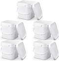 Suzile 2.2 Gallon White Food Grade Bucket with Lid Square Plastic Bucket 10L Utility Industrial Pail with Handle Container for Food Oil Tub Water Fishing Paint House Cleaning Car Washing