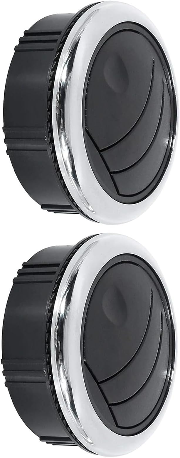 Air Conditioning Vent Deflector Outlet Louvered for RV Bus and Yacht Universal Knob Style Air Conditioning Deflector Outlet Vent Round Louvered Dash Vent Exhaust Grille 2pcs