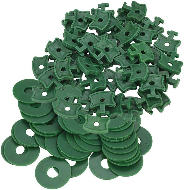 50 Sets Greenhouse Extenders Clips, Shading and Insulation Twist Clips for Fixing Greenhouse Bubble Wrap Sunshade Net Insulation Shading (50*Clips + 50*Washers)