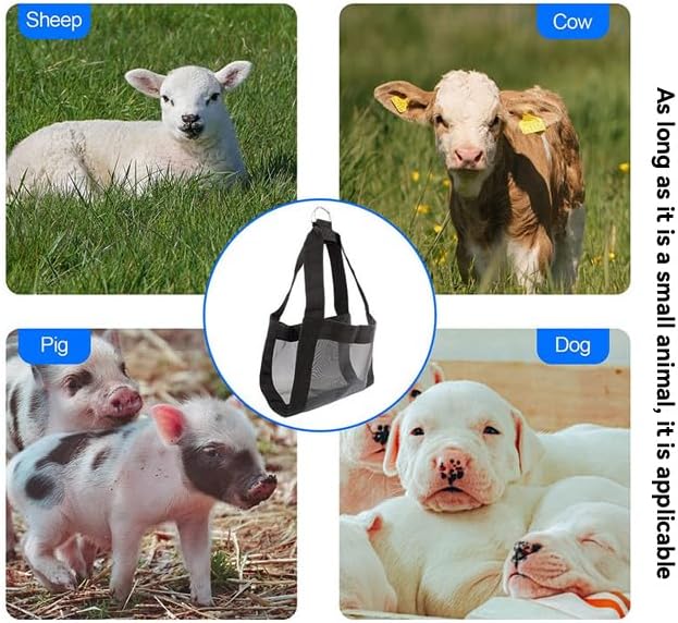 Heavy-Duty Livestock Scale Sling for Goats, Sheep & Calves - 180LB Capacity Animal Weighing Sling with Adjustable Straps - Professional Farm & Veterinary Calf for Hanging Scales
