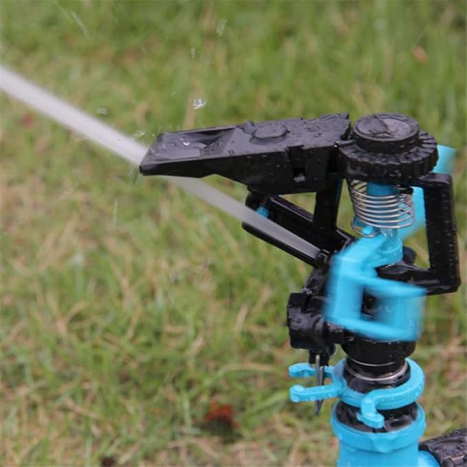 Pulsating Impact Sprinklers, 360 Degree Rotating Adjustable Water Sprinkler for Yard, Lawn & Garden