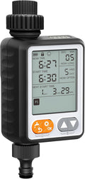 Water Timer for Garden Hose, 10 Programmable Sprinkler Timer with with Auto Rain Delay, IP54 Waterproof 3.3“ Large LCD Drip Irrigation System Timers for Plant, Yard, Lawns, Outdoor