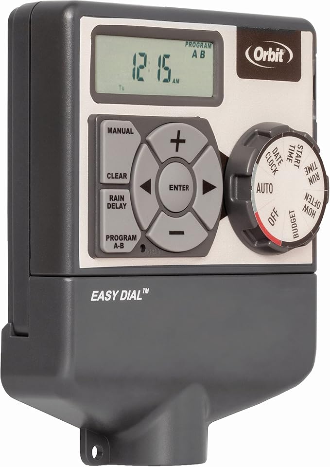 Orbit Easy Dial 4-Station Irrigation System Controller, Indoor, Grey, 28964