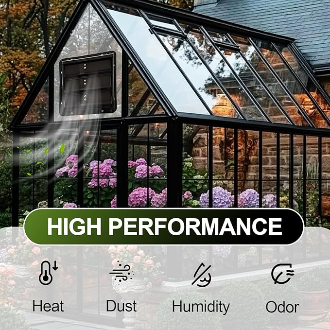 Galvanized Sheet Automatic Exhaust Louver Vent (Fan Blades and Motor Not Included) for Residential Attics, Workshops, Barns, Greenhouses (12inch)