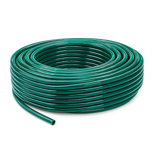 Bluepro 100FT 1/4 inch Drip Irrigation Tubing Blank Distribution Garden Watering Tube Line for DIY Quick-Connect Drip Irrigation Parts and Drip Systems, Green