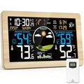 Weather Station Wireless Indoor Outdoor, Digital Thermometer, 7.5'' VA Display Home Weather Stations, Accurate Temperature Humidity Gauge with Weather Forecast, Atomic Clock,Khaki