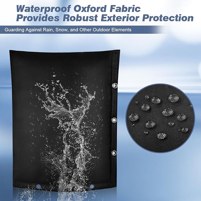 Outdoor Backflow Preventer Cover- 16''W x 20''H, Winter Freeze & Weatherproof Protection for Irrigation Pipes & Sprinkler Valves- Black