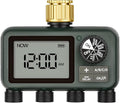 Brass Sprinkler Timer with Swivel, Programmable Water Timer for Garden Hose with Auto/Manual/Rain Delay Watering, Digital Irrigation System Kit,for Garden, Yard, Lawn 4 Outlet F14WT06